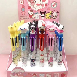 6 สี Sanrio mymelody Kuromi Cinnamoroll Pochacco Kawaii ปากกาลูกลื่น การ์ตูนน่ารัก ปากกาเจล เครื่องเขียนนักเรียน ของขวัญวันเกิด