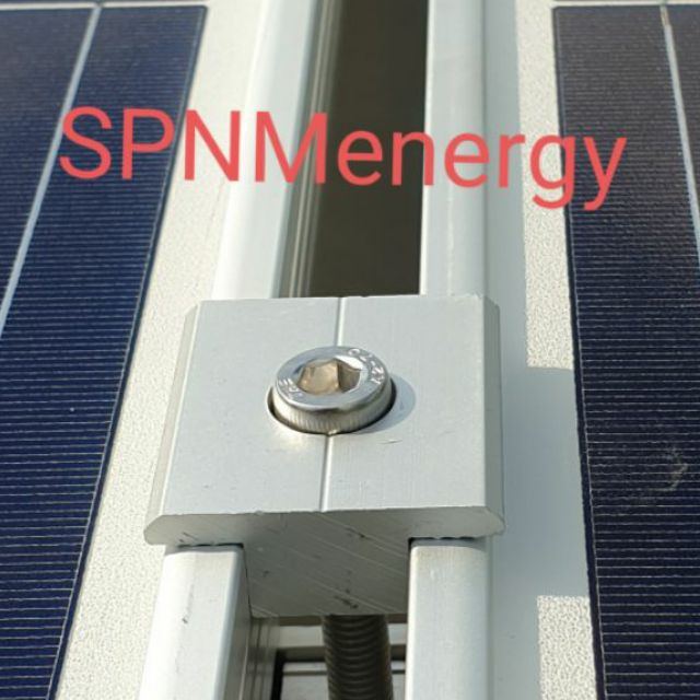 Mid clamp- End Clamp ยึดกลางระหว่างแผงโซล่าเซลล์ 35 มม/ 40 มม เข้ากับรางอะลูมิเนียม Solar Mounting by SPNMenergy