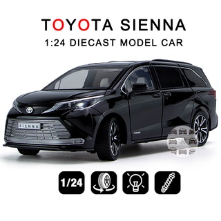 โมเดลรถยนต์ 1:24 TOYOTA SIENNA แบบเปิดได้ พร้อมเสียง และไฟ ของเล่นสําหรับเด็ก