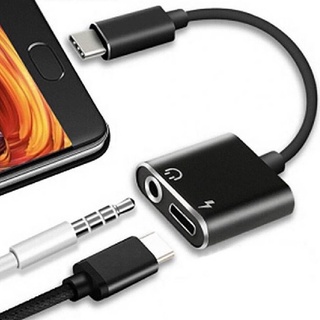 อะแดปเตอร์ชาร์จหูฟัง 2 In 1 Type-C To 3.5 มม. แจ็คเสียง Aux Usb C