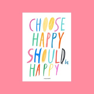 (Nyyydesign) Choose happy should be happy postcard InStyle โปสการ์ด