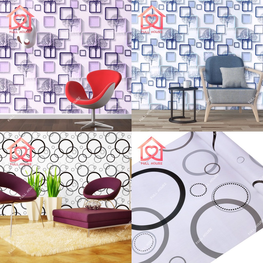 💋พร้อมส่ง wallpaper  45 ซม. x 10 เมตร วอลเปเปอร์ สติ๊กเกอร์ติดผนัง มีกาวในตัว ติดเองได้ รูปที่ 3