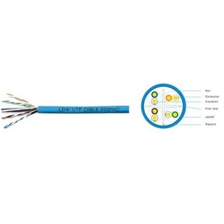 LINK (สายแลนนในอาคาร) รุ่น US-9106A-1 CAT6 UTP (100m/BOX หรือ 328ฟุต) INDOOR 24 AWG (250MHZ) (สีฟ้า) - ประกัน 30 ปี