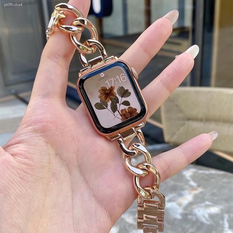watch strapสายนาฬิกาหรู⊙❐▥เหมาะสำหรับ iwatch7 สาย apple watch se สาย apple watch6 น้ำหอมขนาดเล็กสายโลหะ 4/5 generation ส