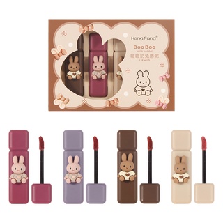 Lamuseland Bobo Rabbit ลิปกลอส เนื้อแมตต์กํามะหยี่ ติดทนนาน 4 ชิ้น H7093A