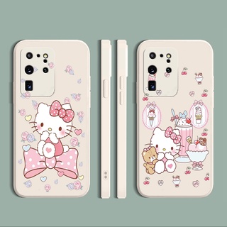 เคสโทรศัพท์มือถือซิลิโคนลาย Hello Kitty สําหรับ Samsung Galaxy S21 Ultra S20 Fe S10 Plus