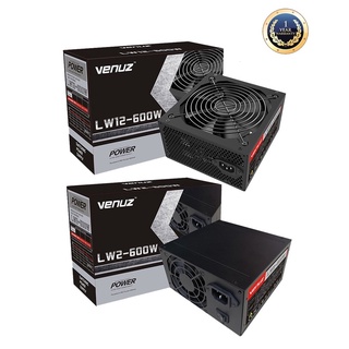 VENUZ ATX Switching Power Supply LPW2-600W - Black พัดลม 12CM./พัดลม 8CM. ประกัน 1ปี