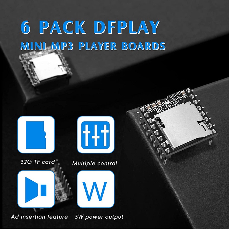 6PCS Mini MP3 Player Audio ule MP3 Voice Decode Board TF Card U-Disk Serial Port,Audio Voice Music ule for Arduino #5