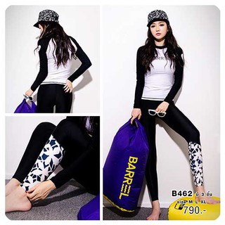 B462 ชุดว่ายน้ำแขนยาวไซร์ M-XL  กันUV 50%