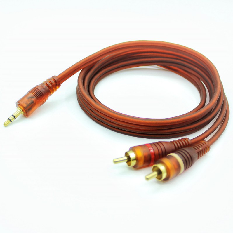 【1.5m/3m/5m/10m】3.5mm to 2 RCA audio cable, for phone, headphone, speaker black 3.5mm Jack stereo to