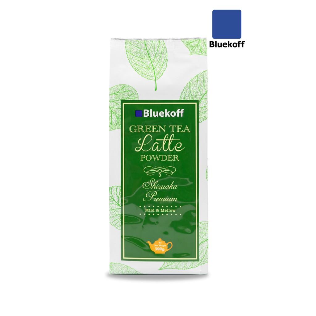 Bluekoff ผงชาเขียวนม มัทฉะลาเต้เกรดพรีเมี่ยม Matcha Greentea Latte สูตร 2 (บรรจุ 500 กรัม)