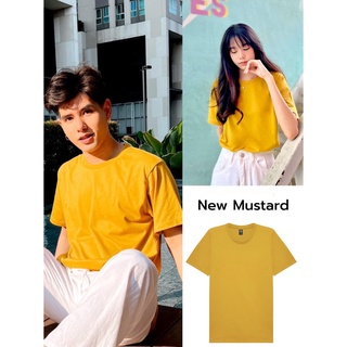 เสื้อยืดแขนสั้น คอกลม สี New Mustard