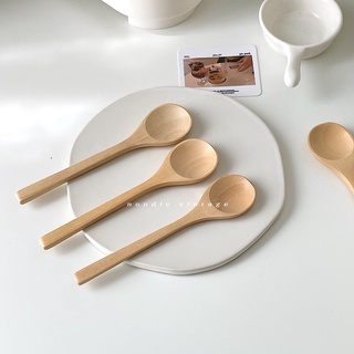 ช้อนไม้ ช้อนกลม ช้อนคาเฟ่ ช้อนคนกาแฟ ช้อนตักขนม พร็อพถ่ายรูป mini-round spoon (noodle.storage)