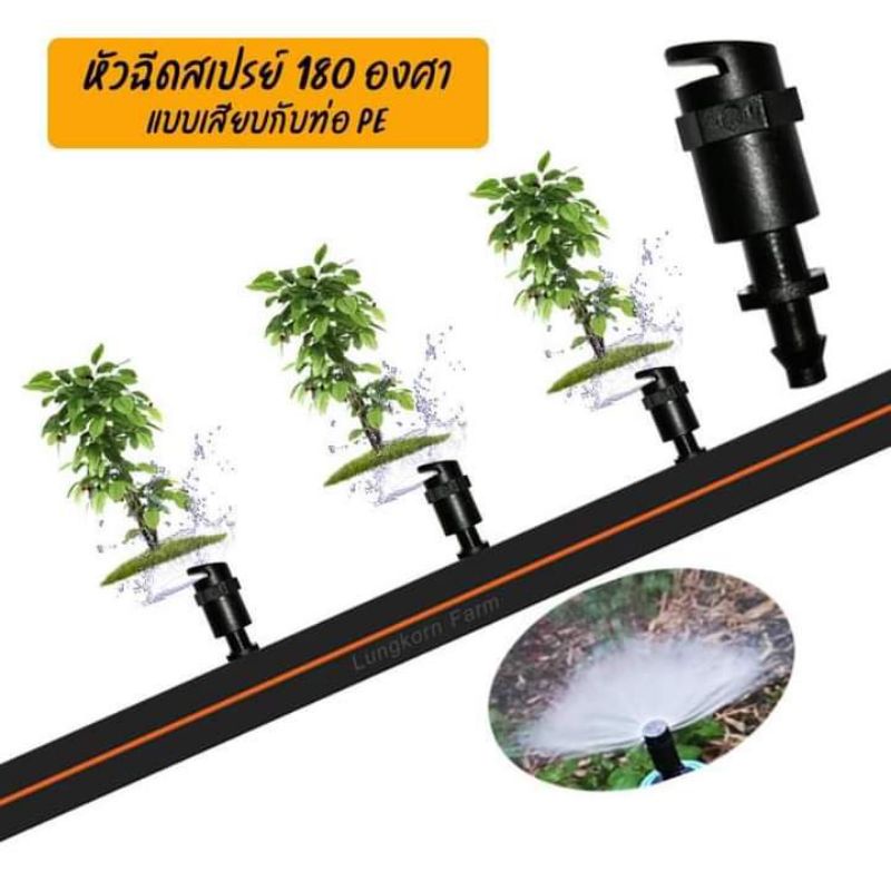 หัวฉีดสเปรย์180องศา มินิสปริงเกอร์18องศาแพ็ค10ชิ้น