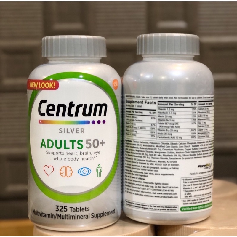 Centrum Silver Adults 50+(แพคเก็จใหม่) จำนวน 325 เม็ด Exp.01/26