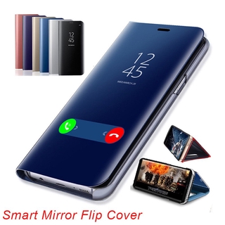 เคสโทรศัพท์มือถือแบบประกบสําหรับ Samsung Galaxy S21 S20 Plus Ultra 5G FE S21Plus S21Ultra S20Plus S20Ultra S20FE Mirror Surface Phone Case Clear View Smart Auto Sleep Leather Hard Flip Cover Fashion Casing Stand Holder