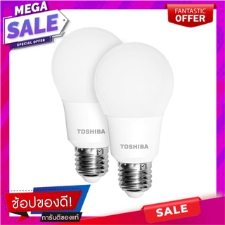 หลอด LED TOSHIBA A60 8 วัตต์ E27 COOLWHITE แพ็ก 2 ชิ้น หลอดไฟ LED LED BULB TOSHIBA A60 8W E27 COOLWHITE 2PCS