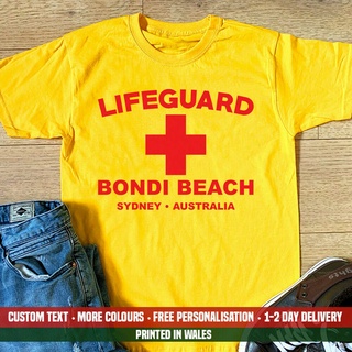 Fashional Men Causal Tops Lifeguard Bondi Beach Cotton T Shirt Funny Australia Fancy Dress Cousin Holiday Gift