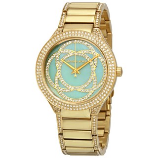 Michael kors นาฬิกา mk3481 kerry rose mint green face stainlesssteel watch in gold