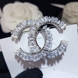 Diamond Chanel brooch with pearl