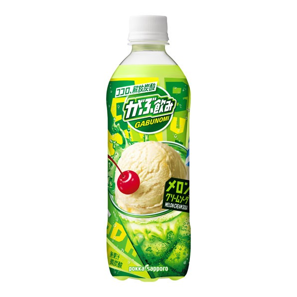 Pokka Gab Drink Melon Cream Soda (บรรจุ500ml) เครื่องดื่ม ครีมเมล่อนโซดา รสเมล่อน BLUEWAVE FLOAT จากญี่ปุ่น
