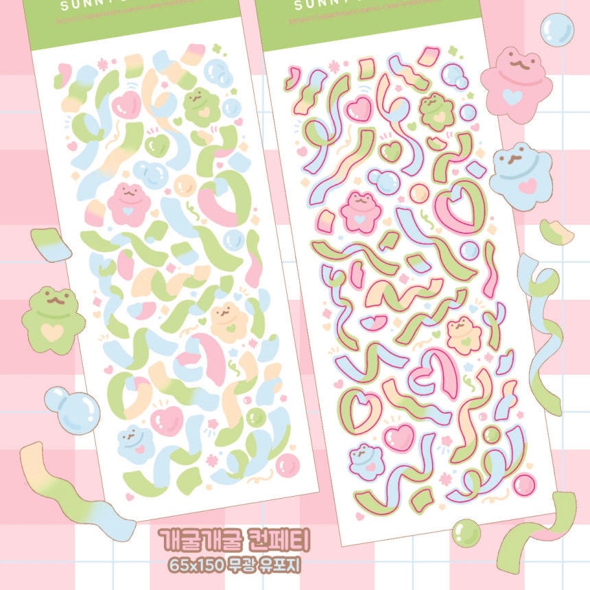 GaLiCiCi Stickers สติ๊กเกอร์หมีริบบิ้นน่ารัก/เลเซอร์กลิตเตอร์ DIY สติ๊กเกอร์ตกแต่ง