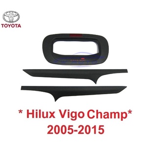 สีดำ ครอบมือเปิดท้าย Toyota Hilux Vigo Champ 2005 - 2014 โตโยต้า วีโก้ แชมป์ เบ้ามือ ครอบมือดึงฝาท้าย 2012 ครอบเปิดท้าย