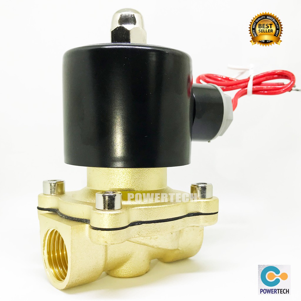 โซลินอยด์วาล์ว  ทองเหลือง4หุน 1/2นิ้ว AC220V  แบบปกติปิด จ่ายไฟเปิด ( NC )