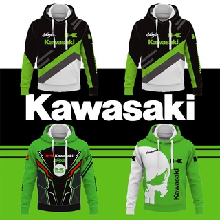 เสื้อฮู้ดดี้ แบบสวมหัว ลาย Kawasaki Ninja สําหรับขี่รถจักรยานยนต์ 2022