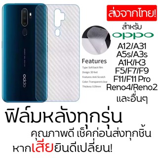 ฟิล์มหลัง OPPO A9/A52020,A92,A31,A12,F11Pro,F11,A5s,A3s,A1K,F5,F7,F9 และรุ่นอื่นๆ