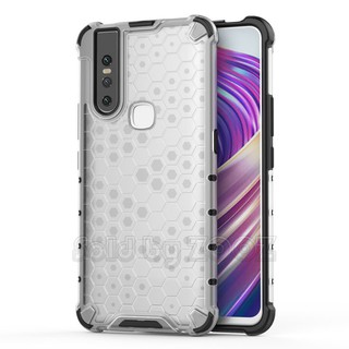 vivo V27 V25 V23 Pro V27e V25e V27Pro V25Pro V23Pro 5G Cases Cover Hybrid Hard Case Honeycomb Transparent Phone Casing Plastic Back Protection Shell