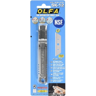 OLFA โอฟ่า รุ่น SK-12 มีดคัตเตอร์เซฟตี้ด้ามสแตนเลส