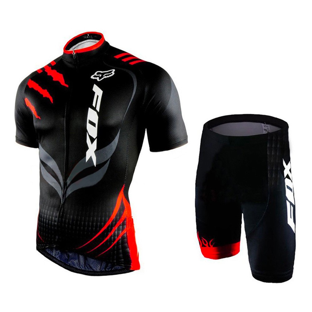 COD ในสต็อก 2022 ชุดฤดูร้อนใหม่ผู้ชายแขนสั้น FOX ขี่จักรยาน SMoisture Wicking กีฬาเสื้อกลางแจ้งชุดกางเกงปั่นจักรยาน