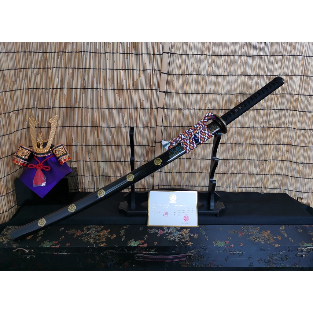 ดาบซามูไร คาตานะ Samurai KATANA ทำจากเหล็ก T10 Hamon แท้ เล็บมังกร YOKOSUNA พร้อมใบ CER รับรอง