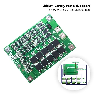 4 วินาที 40A Li-Ion แบตเตอรี่ลิเธียม 18650 ชาร์จ PCB BMS คณะกรรมการป้องกันที่มีสมดุลสำหรับเจาะมอเตอร์ 14.8 โวลต์ 16.8 โวลต์ Lipo เซลล์โมดูล