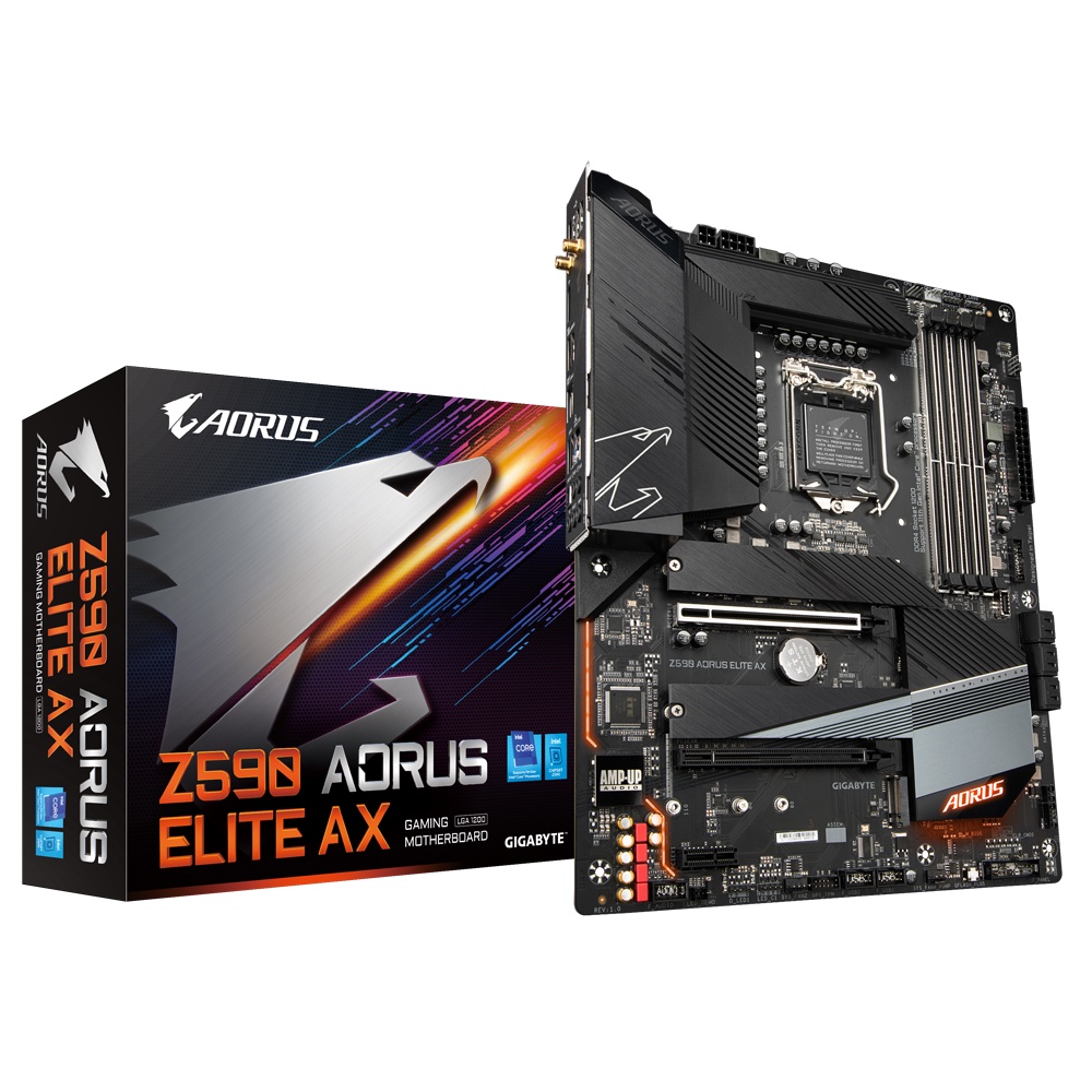 เมนบอร์ด GIGABYTE Intel Z590 LGA1200 | เมนบอร์ดเกมมิ่ง | Z590 AORUS ELITE AX