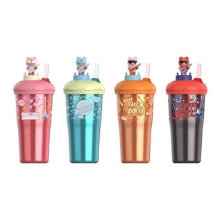 Party rock tumbler แก้วน้ำสแตนเลสสตีลหัวตุ๊กตาหมี