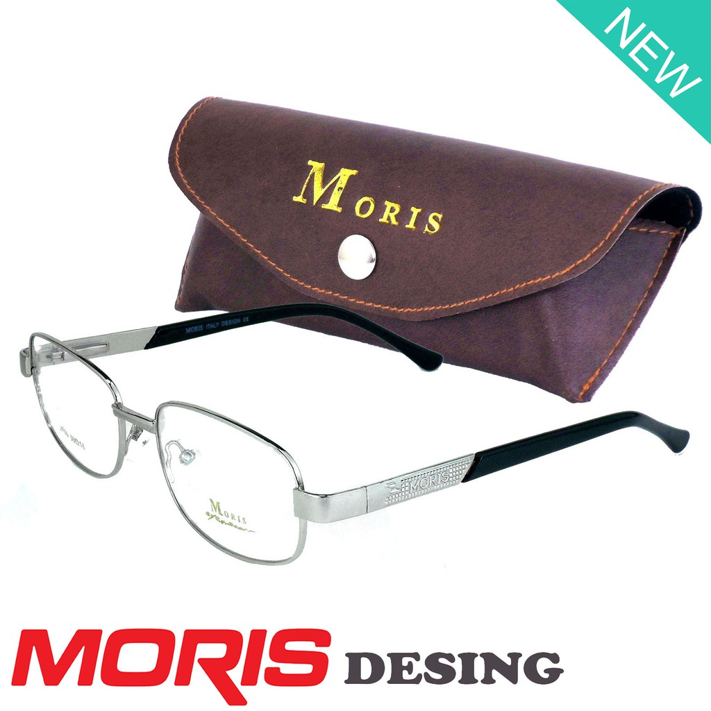 Moris แว่นตา รุ่น 2705 สีเงิน กรอบเต็ม ขาสปริง วัสดุ สแตนเลส สตีล (สำหรับตัดเลนส์) กรอบแว่นตา Eyegla