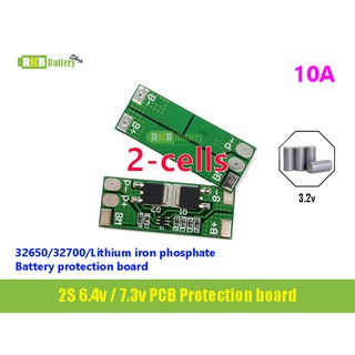 [พร้อมส่ง] 2S 32650/32700 6.4v/7.3v 8-10A for 3.2v LiFePO4 Lithium phosphate Battery Protection Board BMS