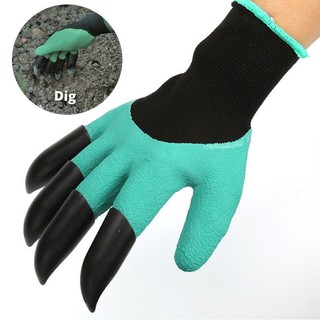 ถุงมือขุดดินทำสวน พรวนดิน ปลูกต้นไม้ Garden Gloves Ryuukitchen