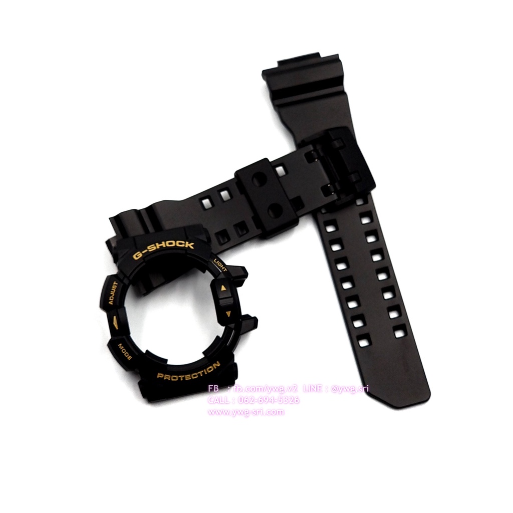 กรอบสาย G-SHOCK แท้✅ สีดำกึ่งเงาฟอนต์ทอง ใส่ได้กับรุ่น GA-400 ,GBA-400 สายนาฬิกาข้อมือ สินค้าคุณภาพ