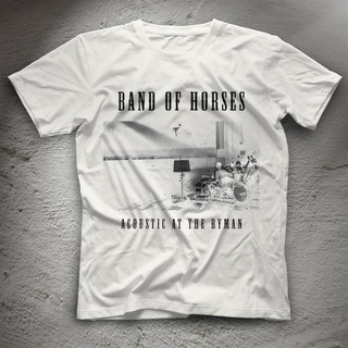 เสื้อยืด พิมพ์ลาย Band of Horses สีขาว สําหรับทุกเพศ