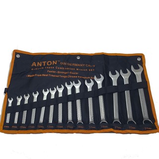 Anton ชุดประแจแหวนข้างDIN GERMANY(CR-V)ขนาด 8-24มม.14ชิ้น