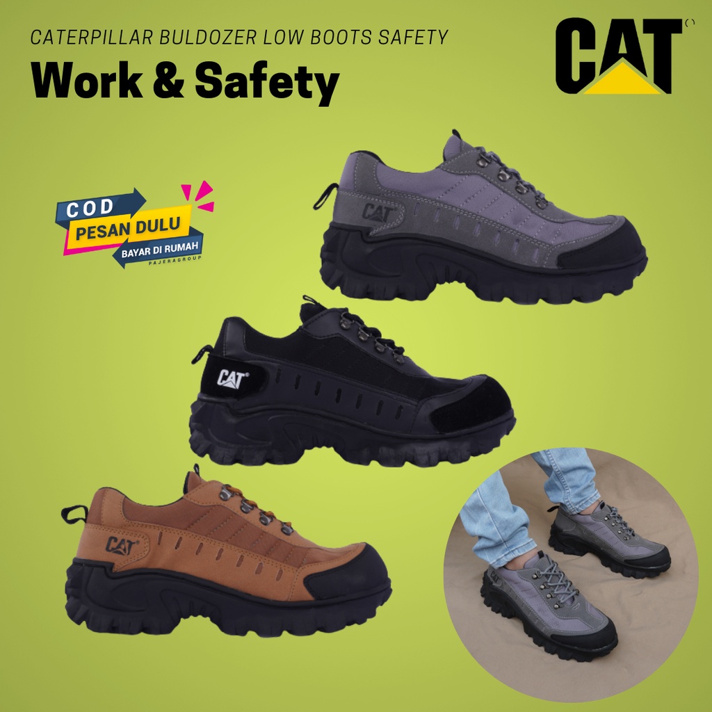!! รองเท้าบูทเซฟตี้ CAT Bulldozer ข้อสั้น เหมาะกับเดินป่ากลางแจ้ง สําหรับผู้ชาย