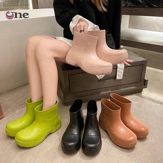 Rain Boots Long Womens Rain Boots Platform (คละสี)