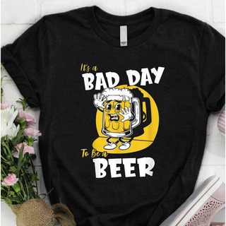 เสื้ ใหม่ เสื้อยืดลําลอง แขนสั้น พิมพ์ลาย Bad Day To Be A Beer สีดํา สไตล์วินเทจ 2022S-5XL