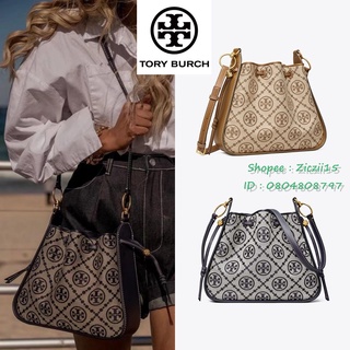 กระเป๋าสะพาย Tory T Monogram Jacquard Bell Bag ลาย Monogram