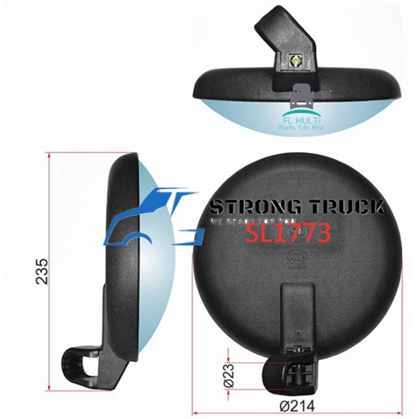 SL1773 NISSAN CPB/PKD/LKA ROUND SIDE MIRROR LH 1PCS