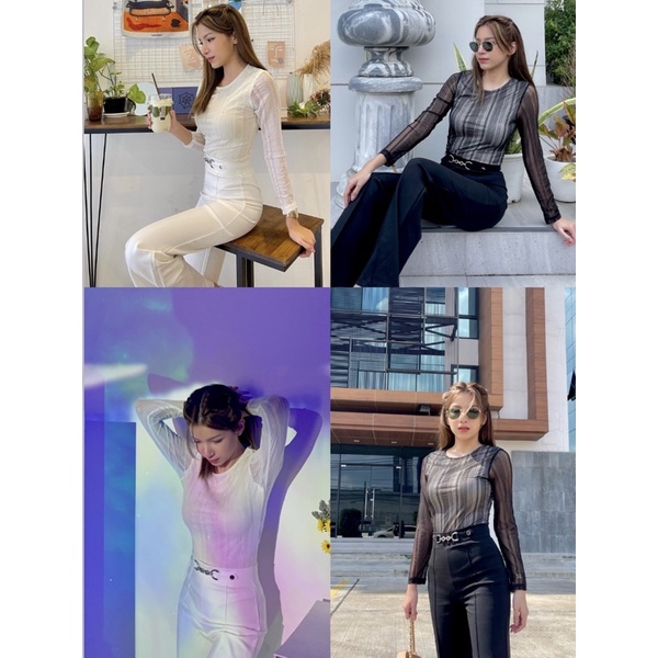 Lace Lining Bodysuit ชุด bodysuit ลูกไม้แขนยาว เข้ารูป เนื้อผ้าลูกไม้เป็นเกรดพรีเมี่ยม พร้อมซับในสีเ