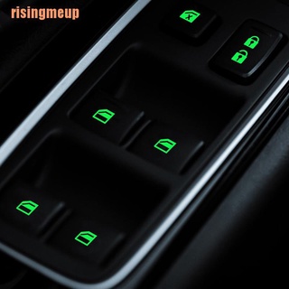 Risingmeup(~) สติกเกอร์เรืองแสง สําหรับติดตกแต่งปุ่มสวิตช์หน้าต่างรถยนต์